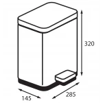 Відро для сміття з плавним закриттям прямокутне Koer TC-010306-08 6 л колір білий (KR5601)