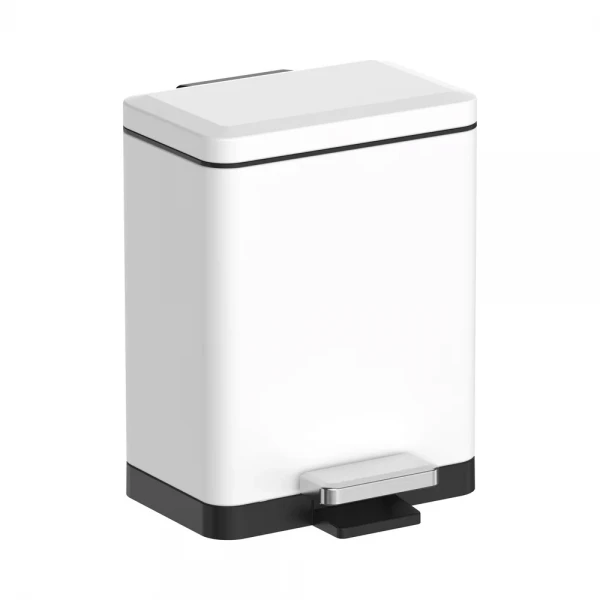 Відро для сміття з плавним закриттям прямокутне Koer TC-010306-08 6 л колір білий (KR5601)