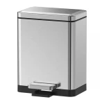 Відро для сміття з плавним закриттям прямокутне Koer TC-010315-02 15 л колір нержавійка (KR5603)