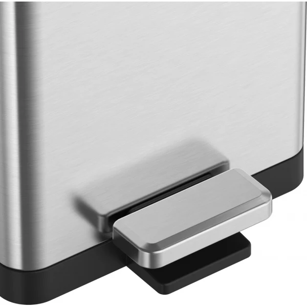 Відро для сміття з плавним закриттям прямокутне Koer TC-010315-02 15 л колір нержавійка (KR5603)