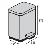 Відро для сміття з плавним закриттям прямокутне Koer TC-010315-02 15 л колір нержавійка (KR5603)