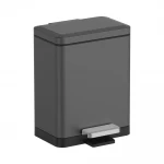 Відро для сміття з плавним закриттям прямокутне Koer TC-010315-07 15 л колір графіт (KR5604)