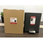 Відро для сміття з плавним закриттям прямокутне Koer TC-010315-07 15 л колір графіт (KR5604)