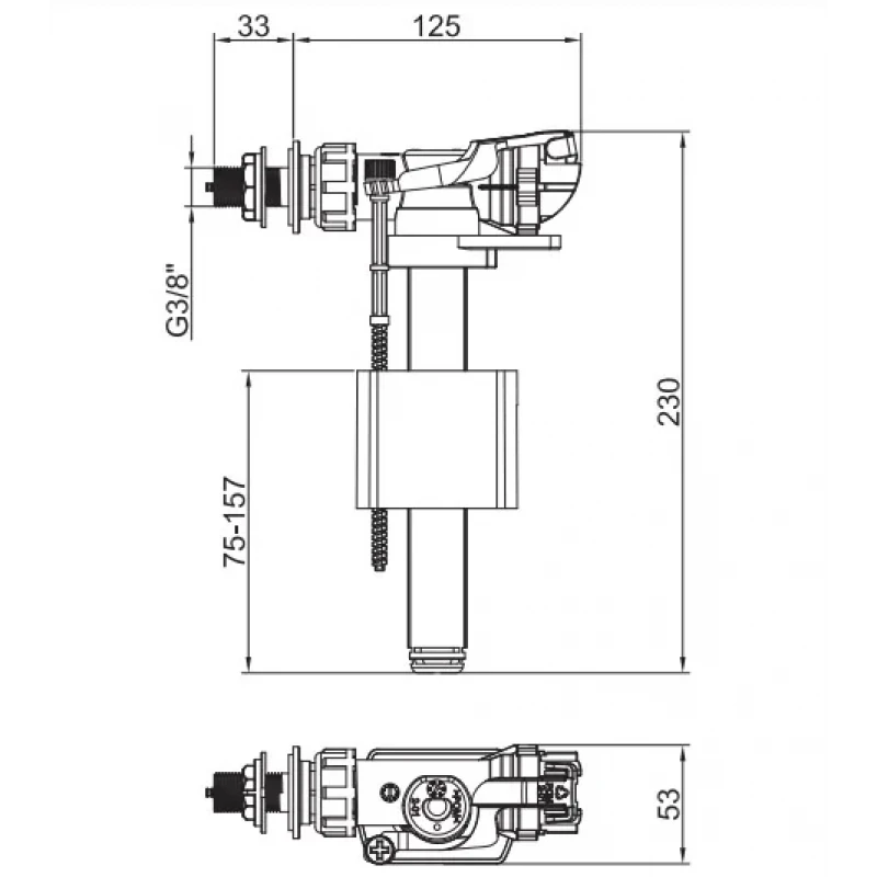 Арматура наповнювальна Koer KT-0105-3/8