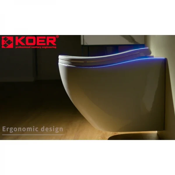 Унитаз подвесной эргономичный Koer TT-0101-T3 520x360x360mm система смыва TORNADO 3.0 (KR5615)