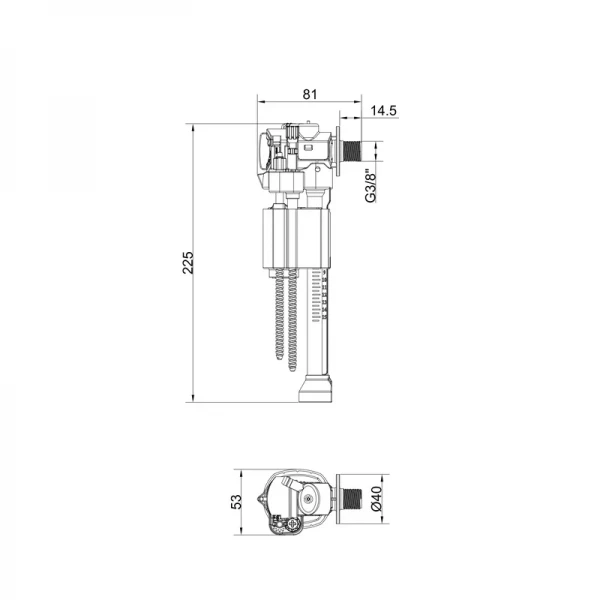 Арматура НАПОВНЮВАЛЬНА для інсталяції KT-0407 KOER KT-1101 (KR5644)