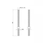 Шпильки різьбові для кріплення підвісного унітазу до інсталяції KOER KT-0702 (KR5646)