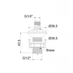 Латунний штуцер до наповнювальної арматури для бачка унітазу KOER KT-1401-1/2
