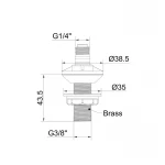 Латунний штуцер до наповнювальної арматури для бачка унітазу KOER KT-1401-3/8