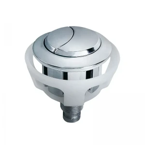 Кнопка спуска воды для пневматического сливного клапана бачка унитаза двойная KOER KT-1403 для KT-0201, (цвет ХРОМ) (KR5700)