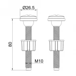 Болти кріплення бачка до унітазу (пластикові) KOER KT-1405 (KR5702)