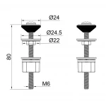 Болти кріплення бачка до унітазу (нержавіюча сталь) KOER KT-1406 (KR5704)