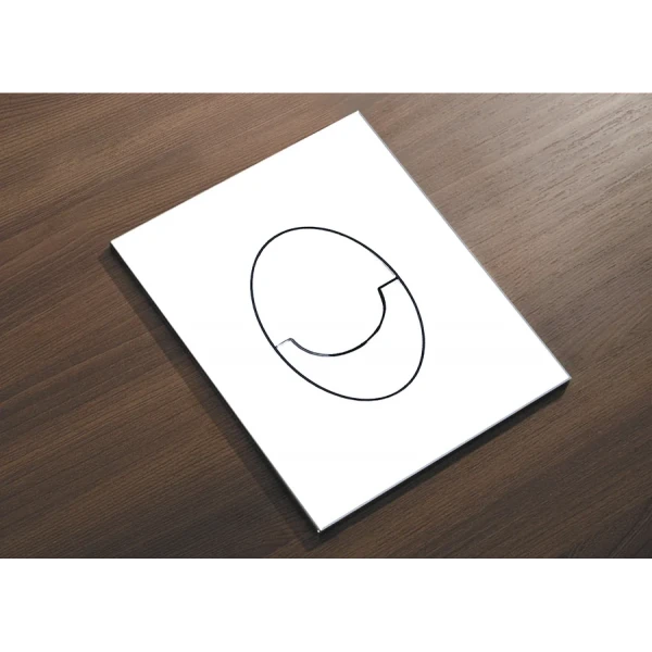 Панель змиву пластикова Koer KT-0606-03 157x198x3mm, кнопка закруглена (колір білий) (KR5713)