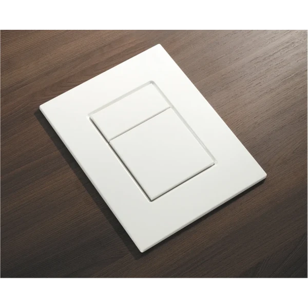 Панель змиву пластикова Koer KT-0607-03 157x198x3mm, кнопка квадратна (колір білий) (KR5714)