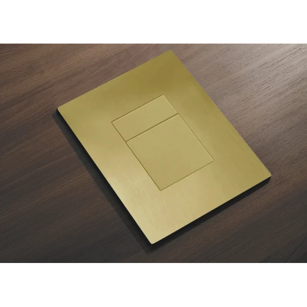 Панель змиву пластикова Koer KT-0607-12 157x198x3mm, кнопка квадратна (колір матове золото) (KR5715)