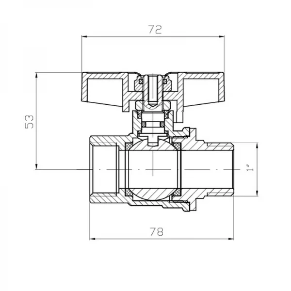 Кран кульовий ГШМ Koer Extreme KE.218-25 - 1