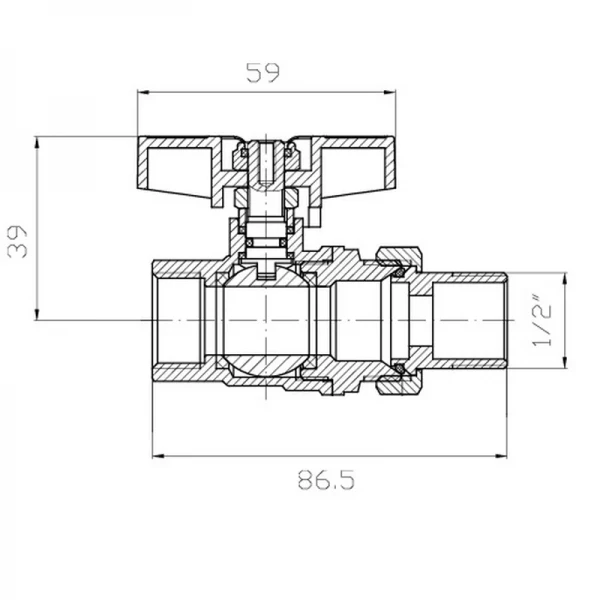 Кран с американкой Koer Extreme KE.227-15 - 1/2