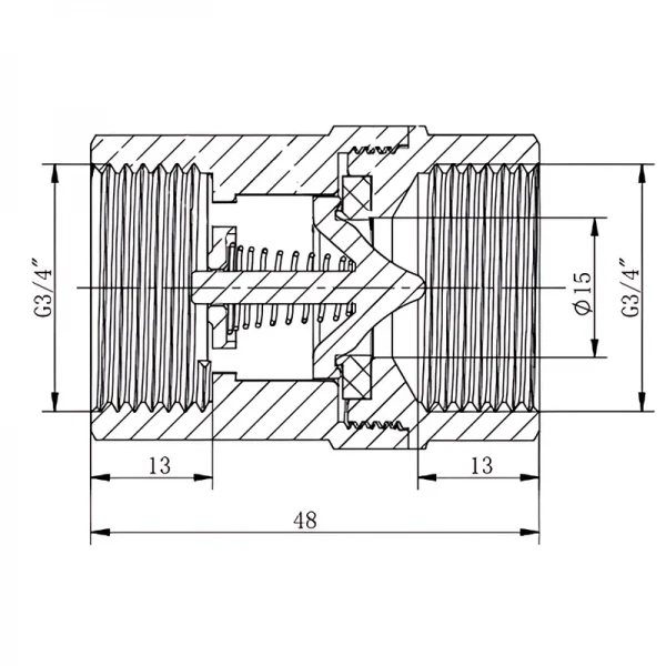 Клапан обратный конусный Koer KR.176-20.WN - 3/4