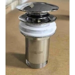 Донный клапан для раковины Koer PW-07-01 1 1/4'' с переливом автоматический СLICK-СLACK (Цвет хром) (KR5782)