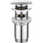 Донний клапан для раковини Koer PW-07-01 1 1/4'' з переливом автоматичний СLICK-СLACK (Колір хром) (KR5782)