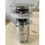 Донный клапан для раковины Koer PW-07-01 1 1/4'' с переливом автоматический СLICK-СLACK (Цвет хром) (KR5782)