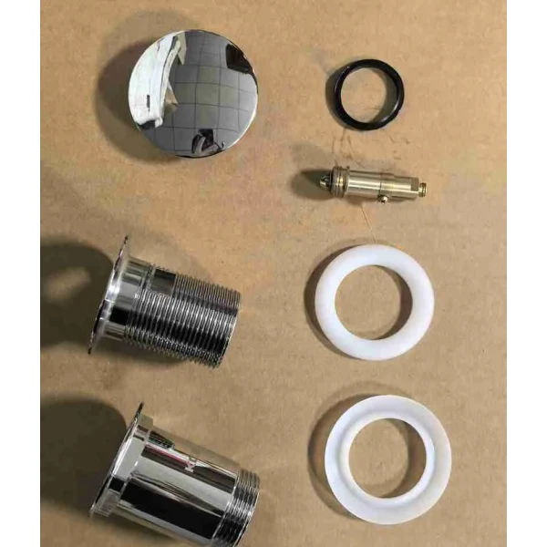 Донный клапан для раковины Koer PW-07-01 1 1/4'' с переливом автоматический СLICK-СLACK (Цвет хром) (KR5782)
