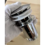 Донный клапан для раковины Koer PW-07-01 1 1/4'' с переливом автоматический СLICK-СLACK (Цвет хром) (KR5782)