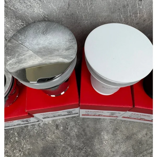 Донний клапан для раковини Koer PW-07-01 1 1/4'' з переливом автоматичний СLICK-СLACK (Колір хром) (KR5782)