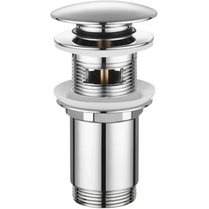 Донний клапан для раковини Koer PW-07-01 1 1/4'' з переливом автоматичний СLICK-СLACK (Колір хром) (KR5782)