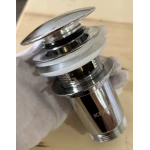 Донный клапан для раковины Koer PW-07-01 1 1/4'' с переливом автоматический СLICK-СLACK (Цвет хром) (KR5782)