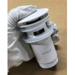 Донний клапан для раковини Koer PW-07-03 1 1/4'' з переливом автоматичний СLICK-СLACK (Колір білий) (KR5783)