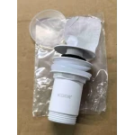 Донний клапан для раковини Koer PW-07-03 1 1/4'' з переливом автоматичний СLICK-СLACK (Колір білий) (KR5783)