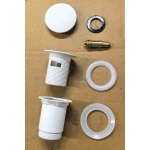 Донний клапан для раковини Koer PW-07-03 1 1/4'' з переливом автоматичний СLICK-СLACK (Колір білий) (KR5783)