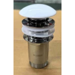 Донний клапан для раковини Koer PW-07-11 1 1/4'' з переливом автоматичний СLICK-СLACK (Біла керам.накл.) (KR5784)