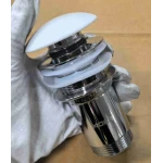 Донний клапан для раковини Koer PW-07-11 1 1/4'' з переливом автоматичний СLICK-СLACK (Біла керам.накл.) (KR5784)