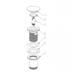 Донный клапан для раковины Koer PW-07-05 1 1/4'' с переливом автоматический СLICK-СLACK (Цвет черный) (KR5785)