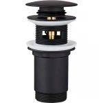 Донний клапан для раковини Koer PW-07-05 1 1/4'' з переливом автоматичний СLICK-СLACK (Колір чорн) (KR5785)