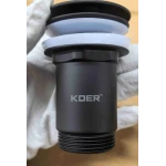 Донный клапан для раковины Koer PW-07-05 1 1/4'' с переливом автоматический СLICK-СLACK (Цвет черный) (KR5785)