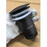 Донный клапан для раковины Koer PW-07-05 1 1/4'' с переливом автоматический СLICK-СLACK (Цвет черный) (KR5785)