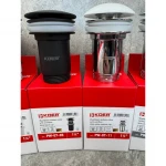 Донний клапан для раковини Koer PW-07-05 1 1/4'' з переливом автоматичний СLICK-СLACK (Колір чорн) (KR5785)