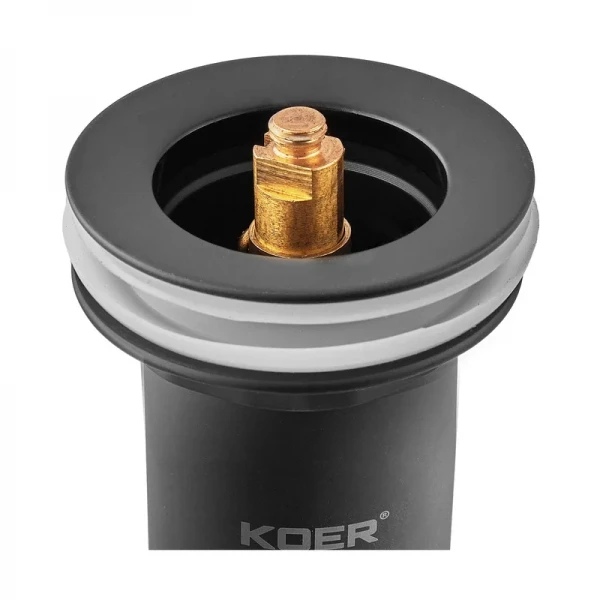 Донный клапан для раковины Koer PW-07-05 1 1/4'' с переливом автоматический СLICK-СLACK (Цвет черный) (KR5785)