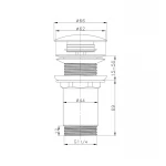 Донный клапан для раковины Koer PW-08-01 1 1/4'' без перелива автоматический СLICK-СLACK (Цвет хром) (KR5786)