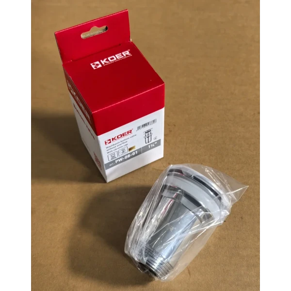 Донный клапан для раковины Koer PW-08-01 1 1/4'' без перелива автоматический СLICK-СLACK (Цвет хром) (KR5786)