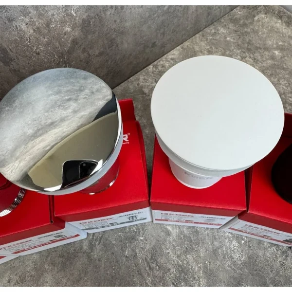 Донний клапан для раковини Koer PW-08-03 1 1/4''  без переливу автоматичнийСLICK-СLACK (Колір білий) (KR5787)