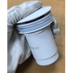Донный клапан для раковины Koer PW-08-03 1 1/4'' без перелива автоматический СLICK-СLACK (Цвет белый) (KR5787)