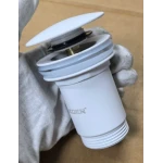 Донный клапан для раковины Koer PW-08-03 1 1/4'' без перелива автоматический СLICK-СLACK (Цвет белый) (KR5787)
