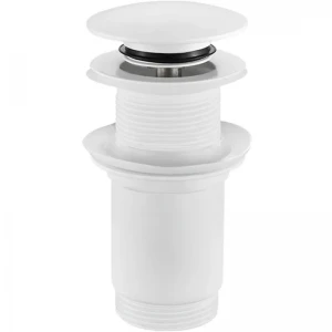 Донний клапан для раковини Koer PW-08-03 1 1/4''  без переливу автоматичнийСLICK-СLACK (Колір білий) (KR5787)