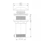 Донний клапан для раковини Koer PW-08-11 1 1/4''  без переливу автоматичний СLICK-СLACK (Біла керам.накл) (KR5788)