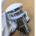 Донный клапан для раковины Koer PW-08-11 1 1/4'' без перелива автоматический СLICK-СLACK (Белая керам.накл) (KR5788)