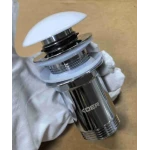 Донный клапан для раковины Koer PW-08-11 1 1/4'' без перелива автоматический СLICK-СLACK (Белая керам.накл) (KR5788)